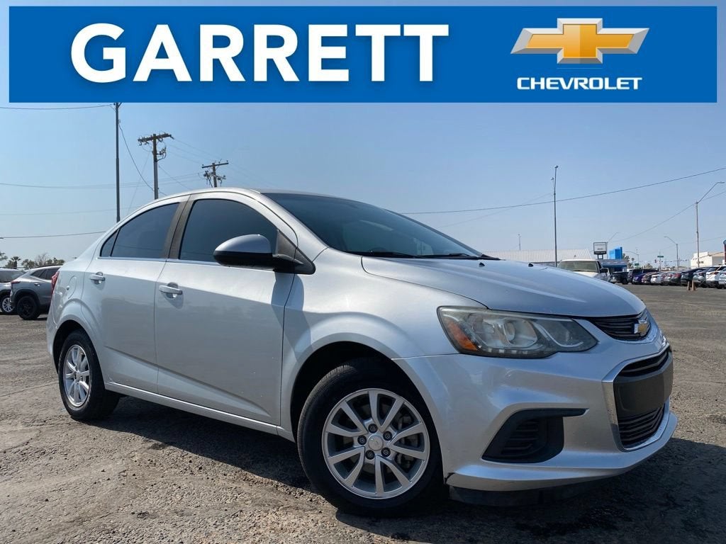 2017 Chevrolet Sonic LT in Silver Ice Metallic — front three-quarter view