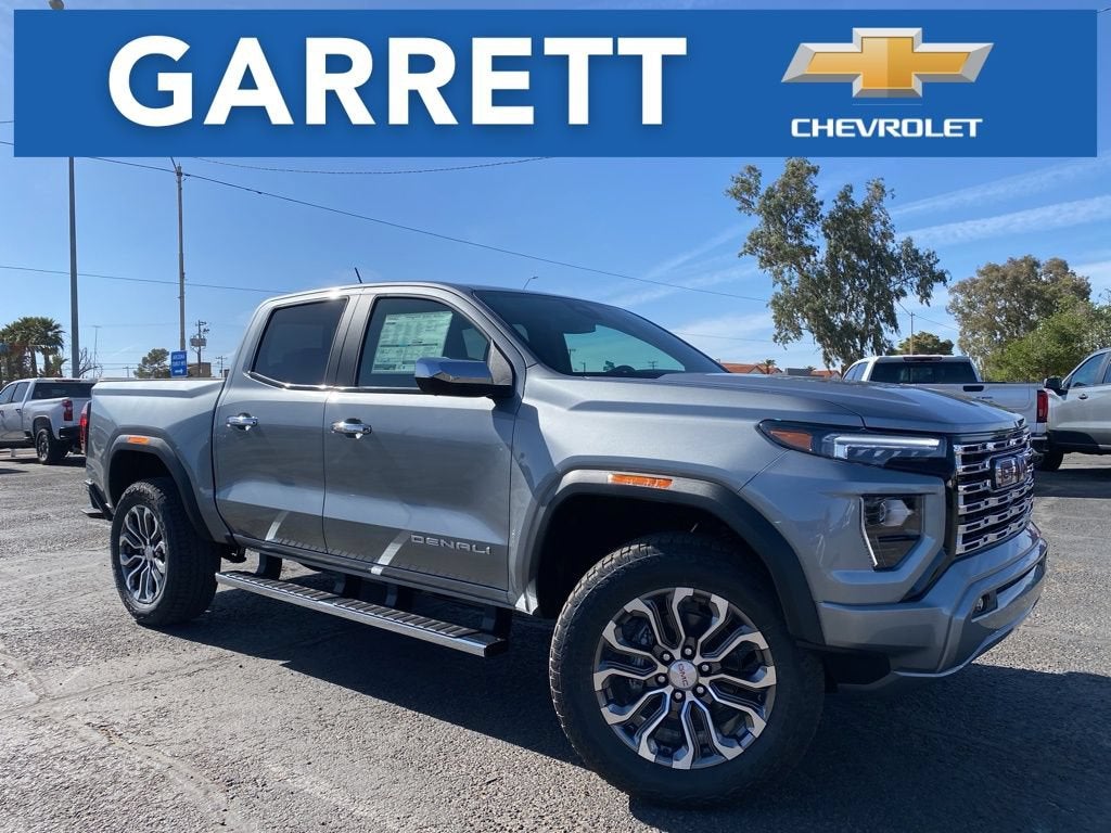 2026 GMC Canyon Denali in Sterling Metallic — front three-quarter view
