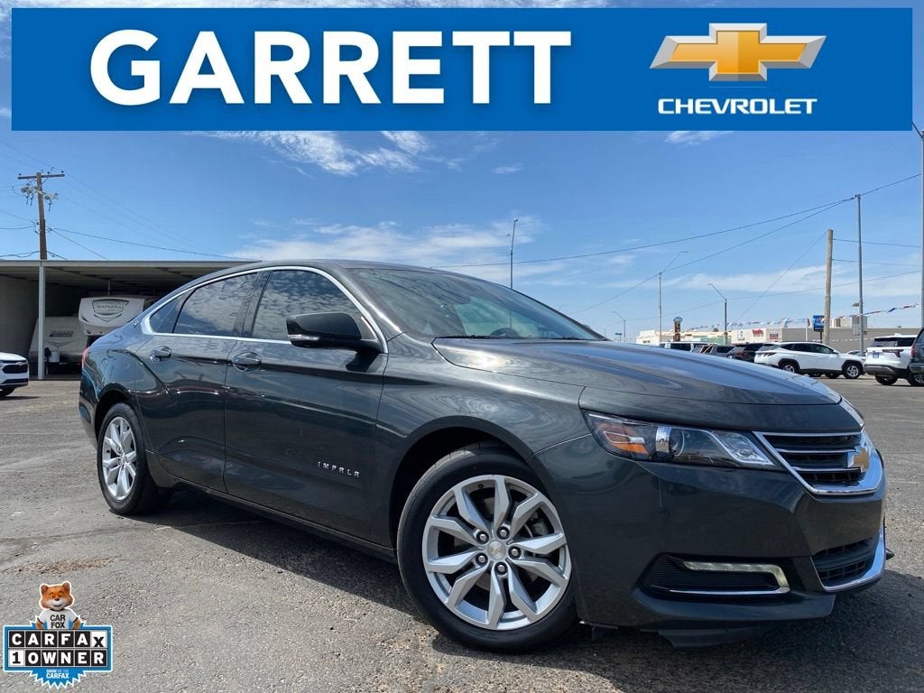 2019 Chevrolet Impala LT in Nightfall Gray Metallic — front three-quarter view