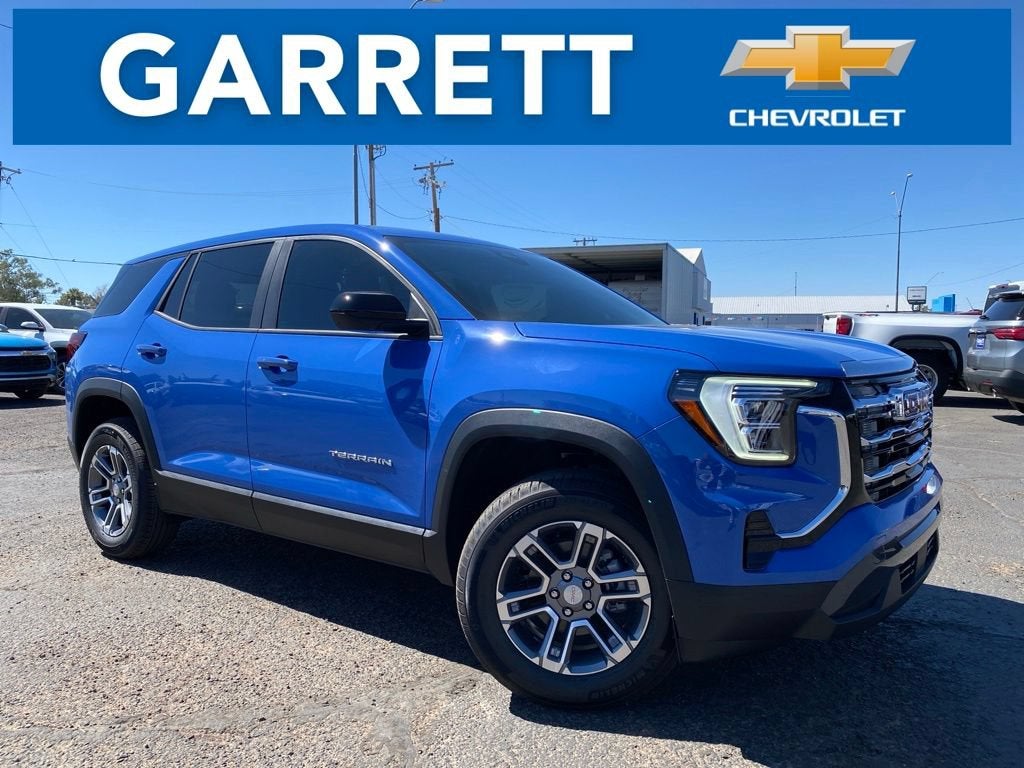 2027 GMC Terrain FWD Elevation in Rapids Metallic — front three-quarter view