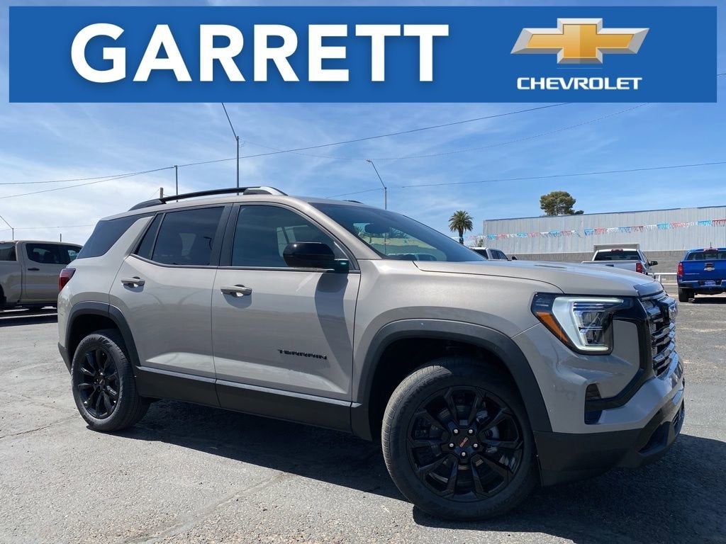 2026 GMC Terrain Elevation in Riverstone Metallic — front three-quarter view