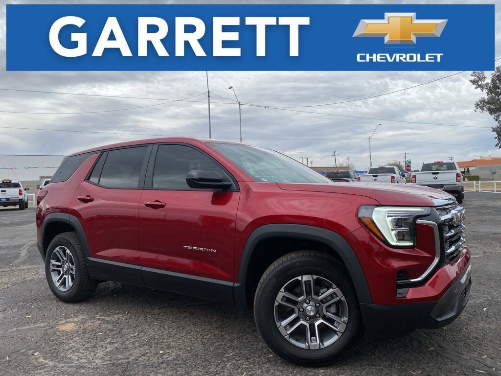 2026 GMC Terrain Elevation in Volcanic Red Tintcoat — front three-quarter view