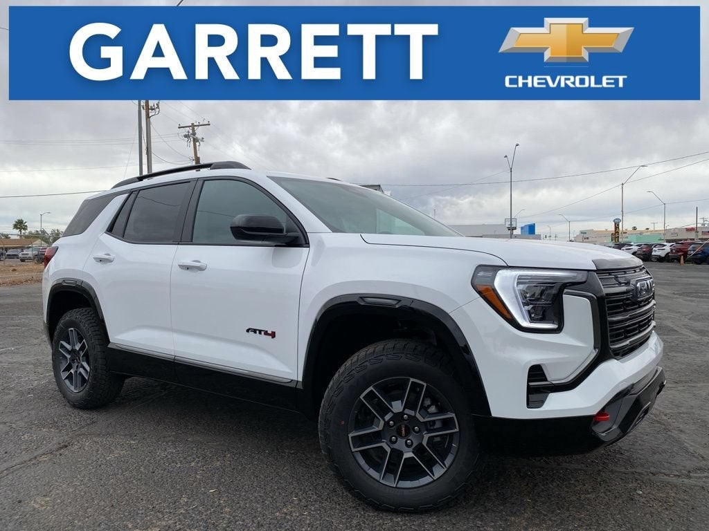 2026 GMC Terrain AT4 in Summit White — front three-quarter view