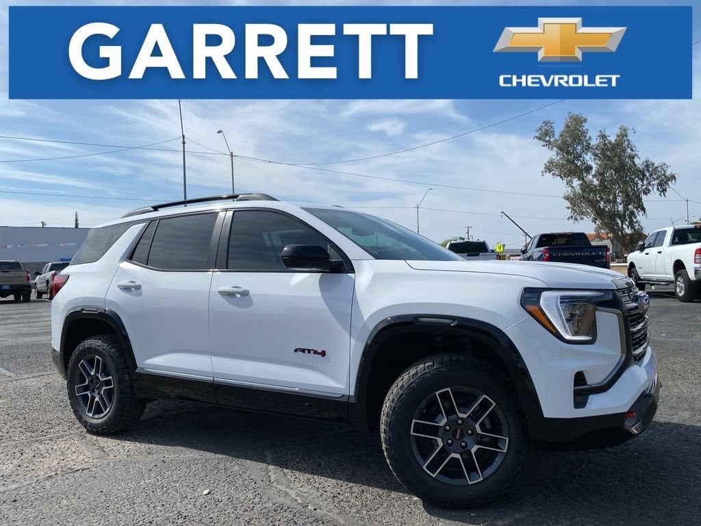 2026 GMC Terrain AT4 in Summit White — front three-quarter view