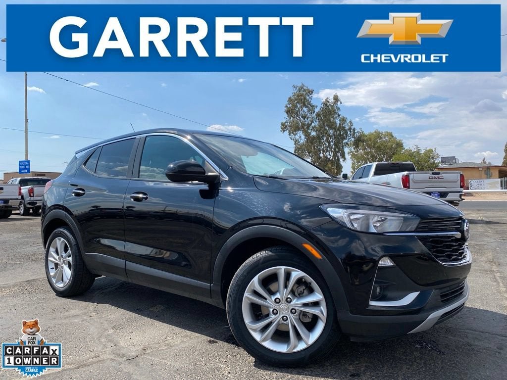 2022 Buick Encore GX Preferred in Ebony Twilight Metallic — front three-quarter view